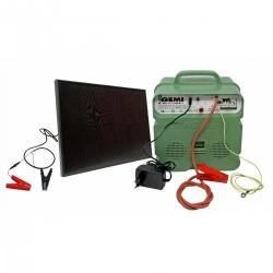 Elhegnsaggregat 12 V / 220 V med solpanel til elhegn